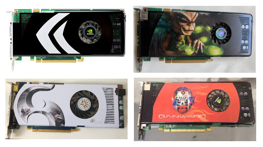 Collection of GeForce 8800GT graphics cards